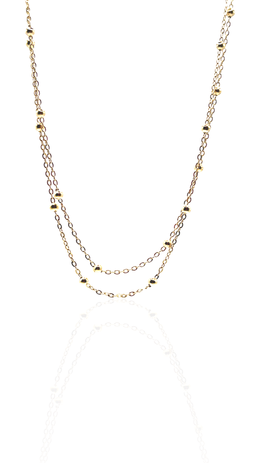 Collier Double Perles d'Acier